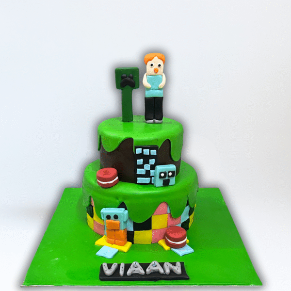 Two Tier Minecraft Cake