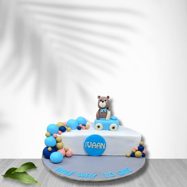 Halfway to One Teddy Cake