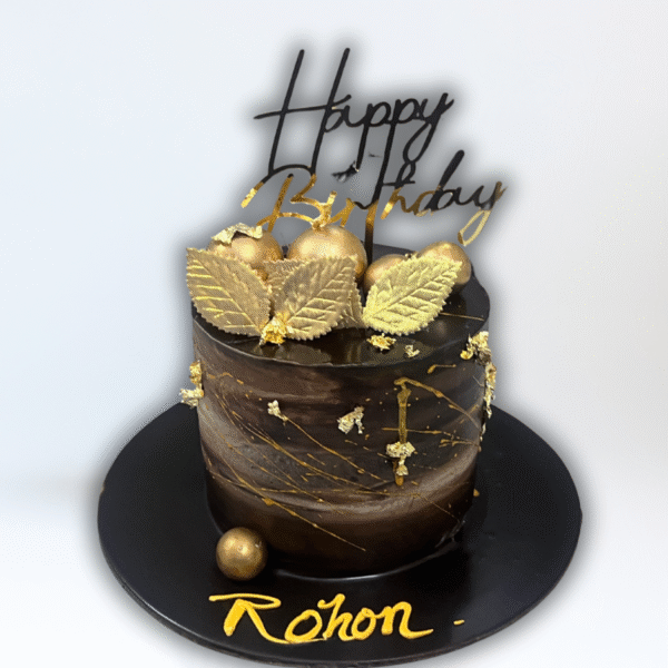 Golden Celebration Chocolate Cake