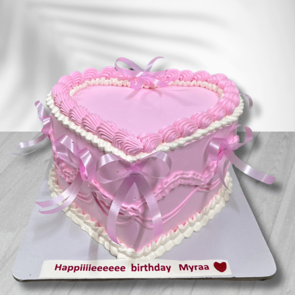 Heart Shape Ribbion Cake