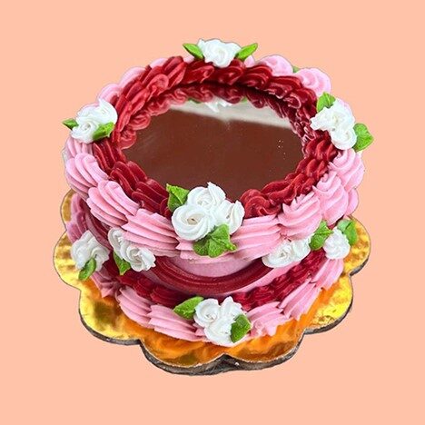 Floral Wreath Selfie Mirror Cake