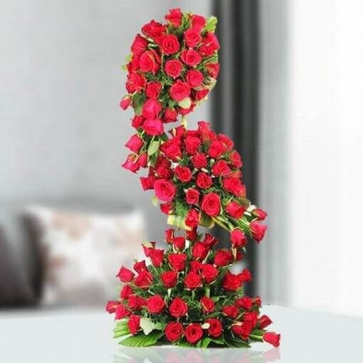 Red Roses Tall Arrangement
