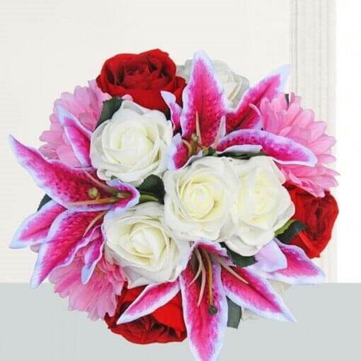 Bunch of Lily, Roses and Gerbera