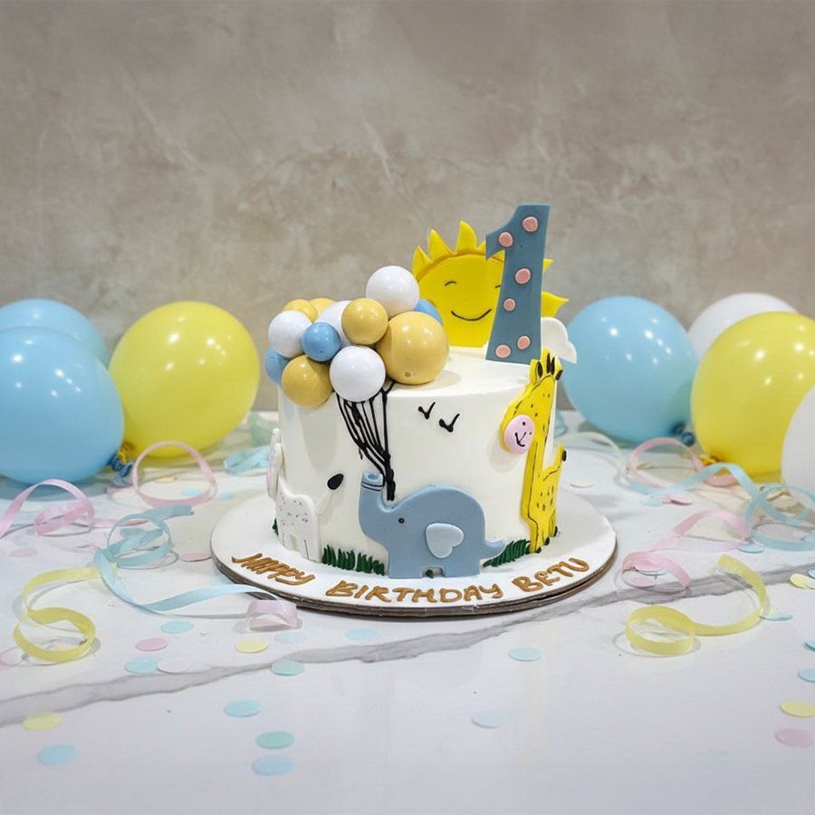 Sunny Safari Jungle Friends Cake