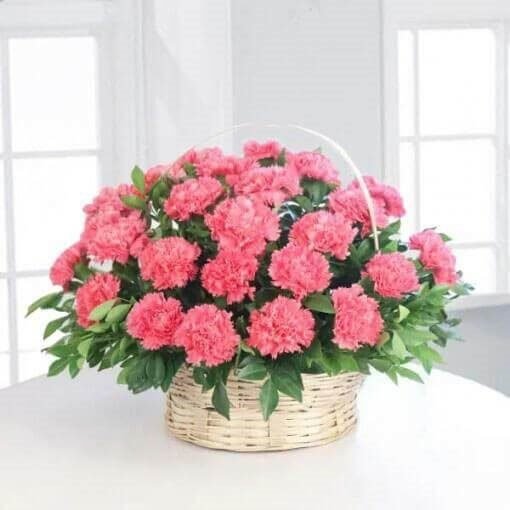 Pink Carnation Basket