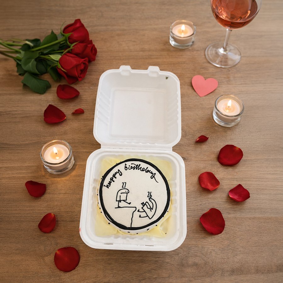 Funny Seesaw "Happy Birthday" 26 & 27 Bento Cake