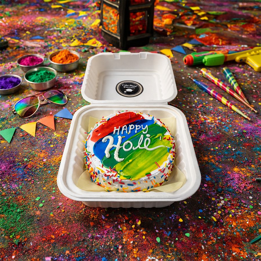 Holi Hai! | Colorful Drizzle Bento Celebration Cake
