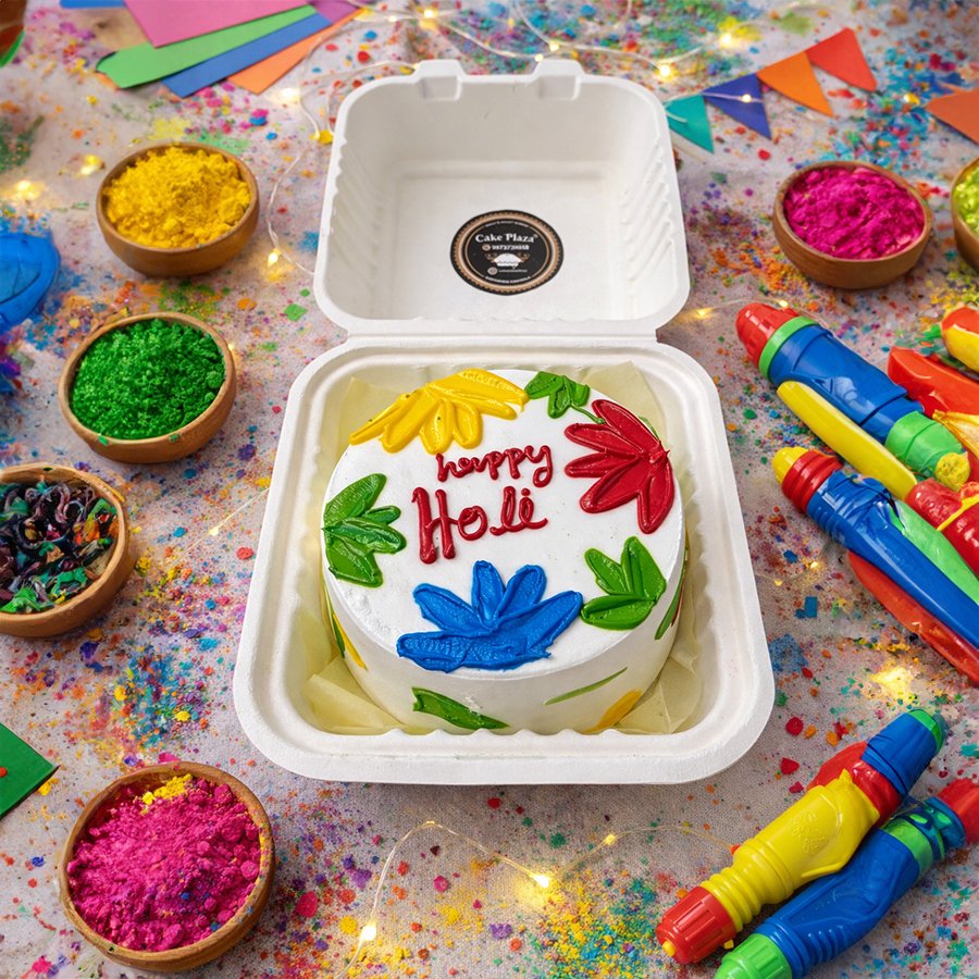 Colorful Holi Bento Celebration Cake