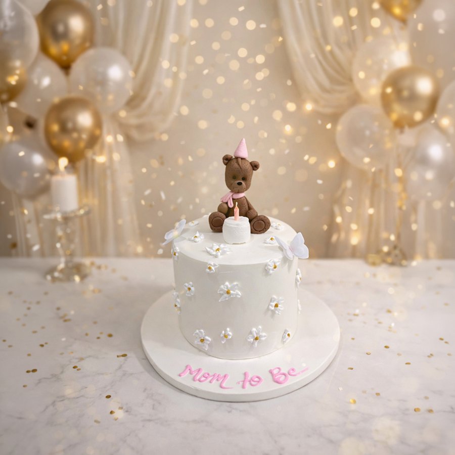 Sweet Teddy Baby Shower Cake