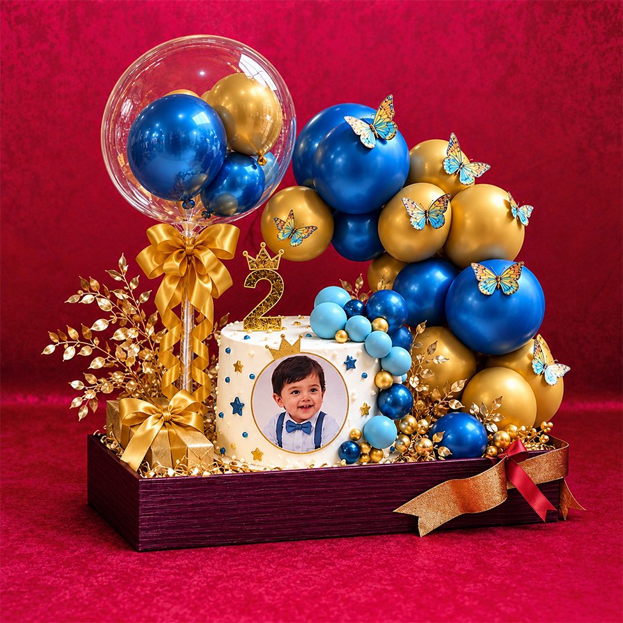 Royal Prince Blue & Gold Custom 2nd Birthday Tray