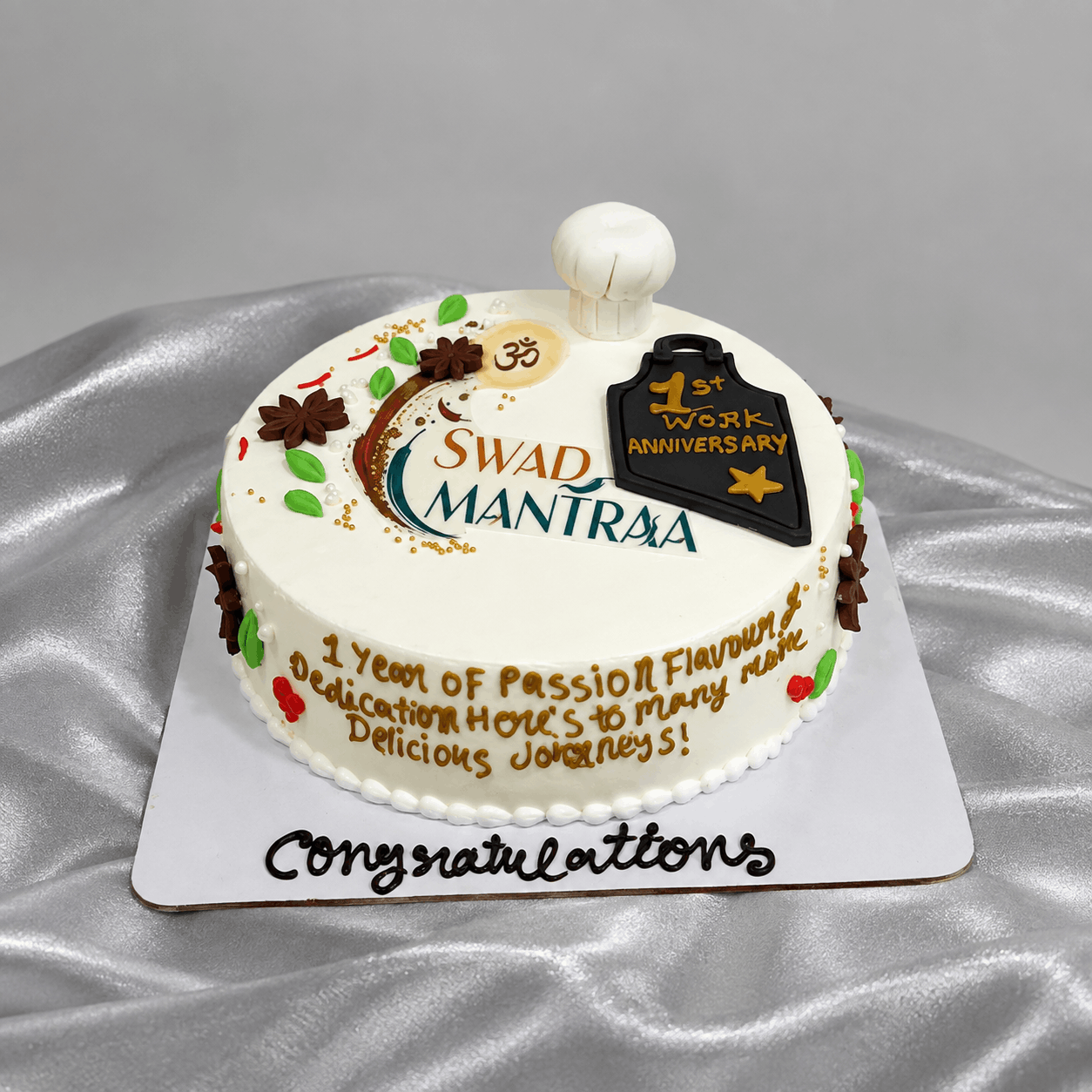 Swad Mantraa Culinary Chef Work Anniversary Cake