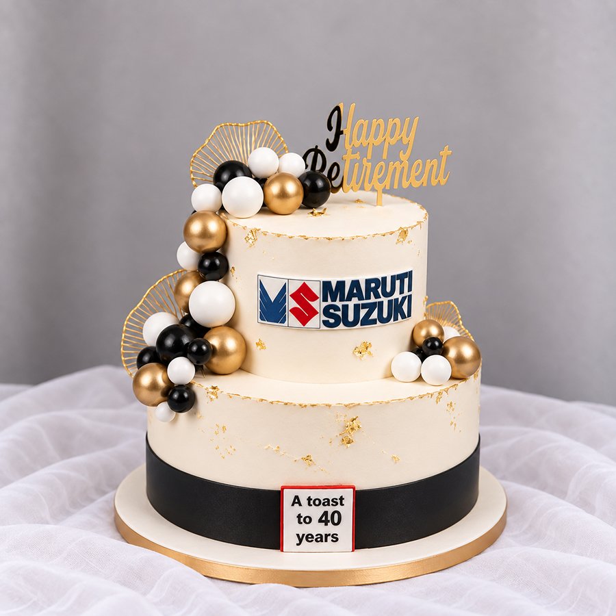 Custom Maruti Suzuki 2-Tier Retirement Cake