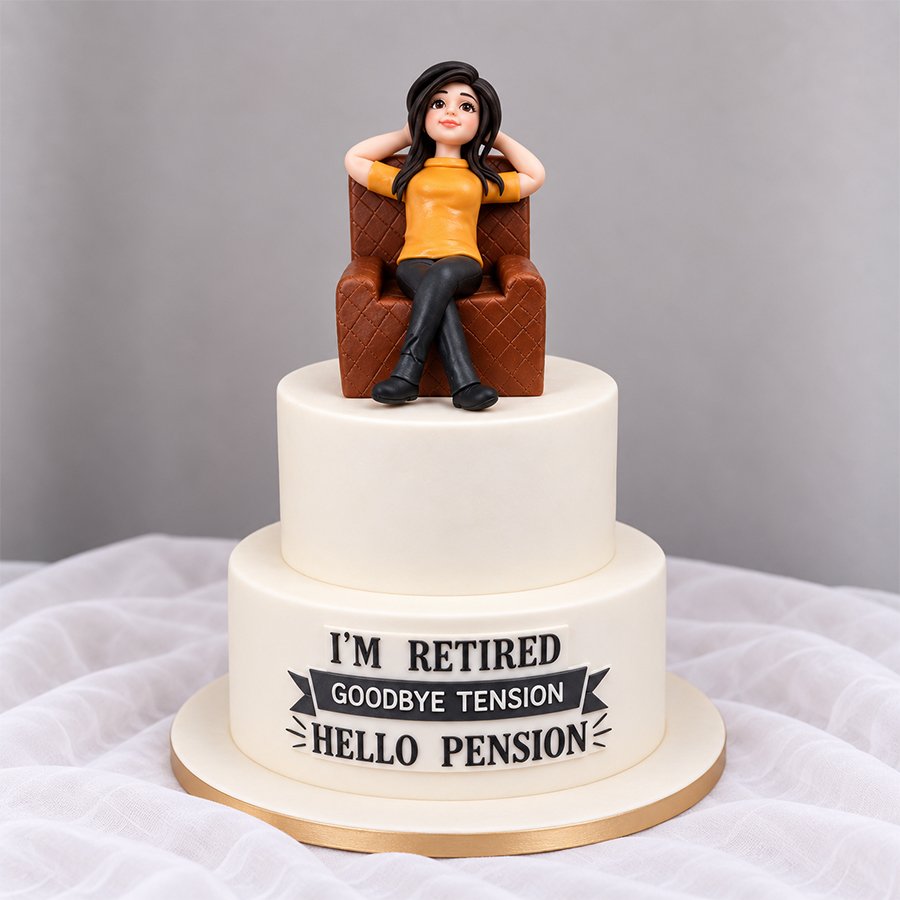 Relaxing Armchair "Hello Pension" Retirement Cake