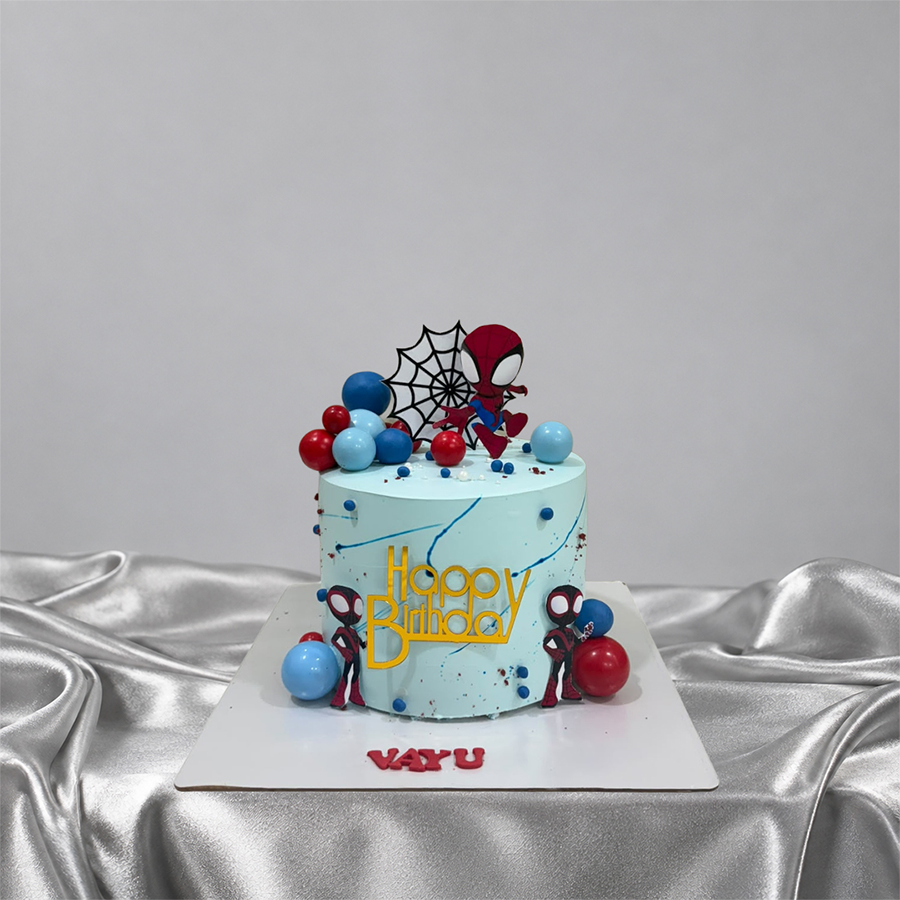 Chibi Spiderman Theme Kids Birthday Cake