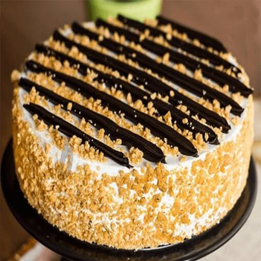 Ibaco Ice Cream Cake (Butterscotch Almond Amore) - 1kg to  Hyderabad,Chennai,Banglore,India
