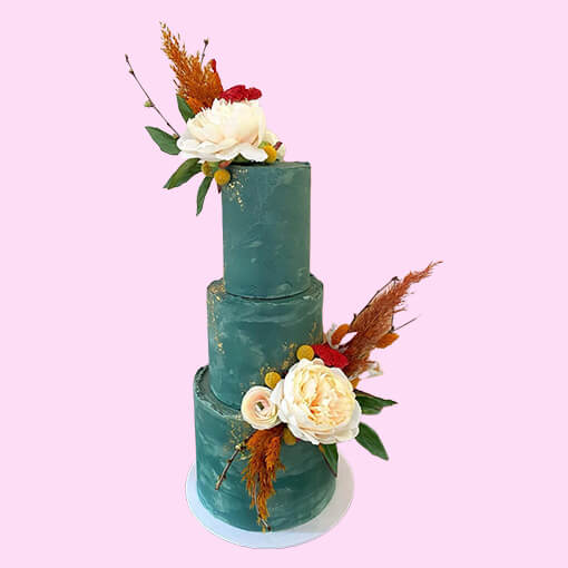 Azure Floral Wedding Cake