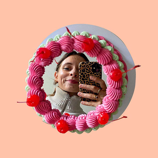 Cherry Blossom Selfie Mirror Cake