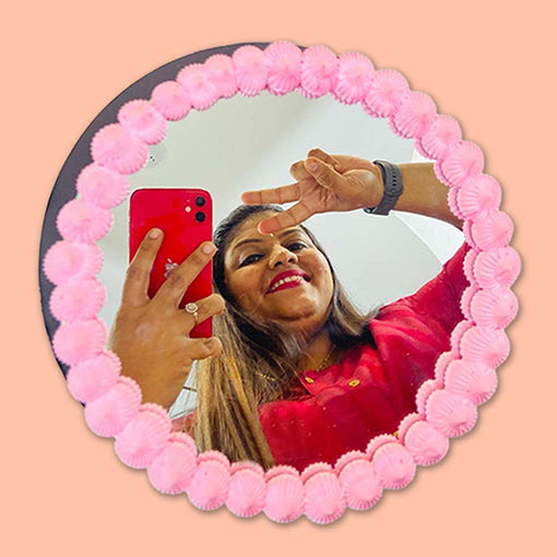Pink Swirl Selfie Mirror Cake