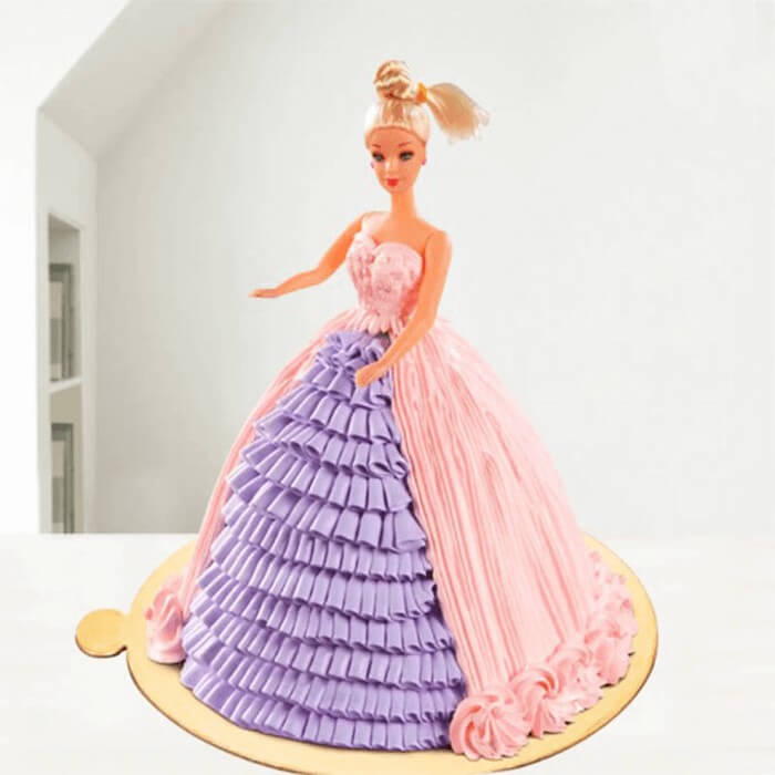 Order Red Barbie Theme Cake Online, Price Rs.3495 | FlowerAura