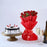 Black-forest-round-cake-with-bouquet-of red-roses