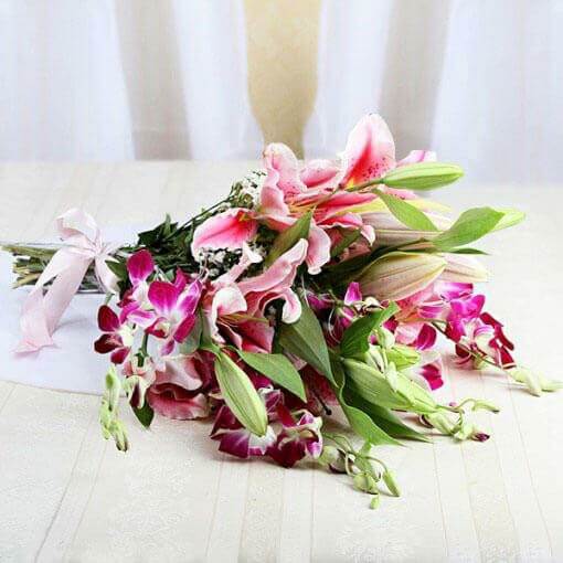 bunch-of-lilies-and-orchids-bouquet