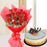 butterscotch-round-cake-with-red-roses-bouquet