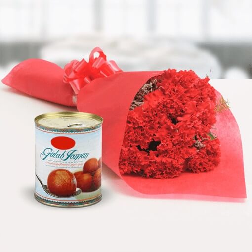 red-color-flower-bouquet-with-gulab-jamun-in-can