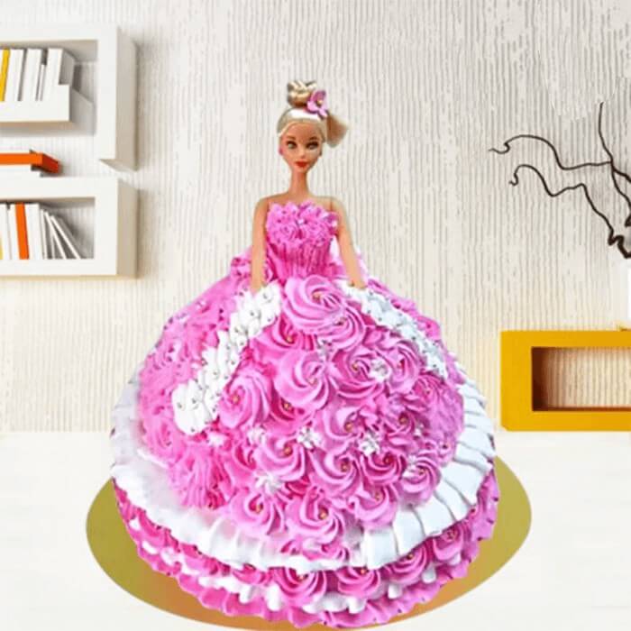 Barbie Doll Shape Cake Delivery In Delhi NCR