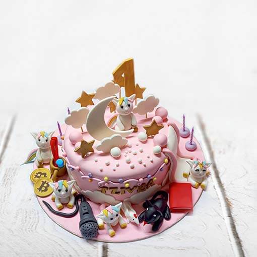 Kids and Character Cake 46c Unicorn Cake (Fondant Ears & Horn) - Aggie's  Bakery & Cake Shop