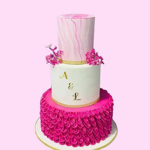 Fuchsia Blast Wedding Cake