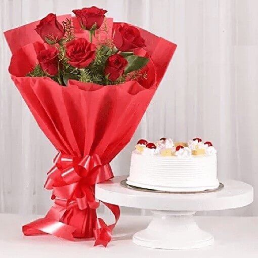 Red Roses and Pineapple Cake