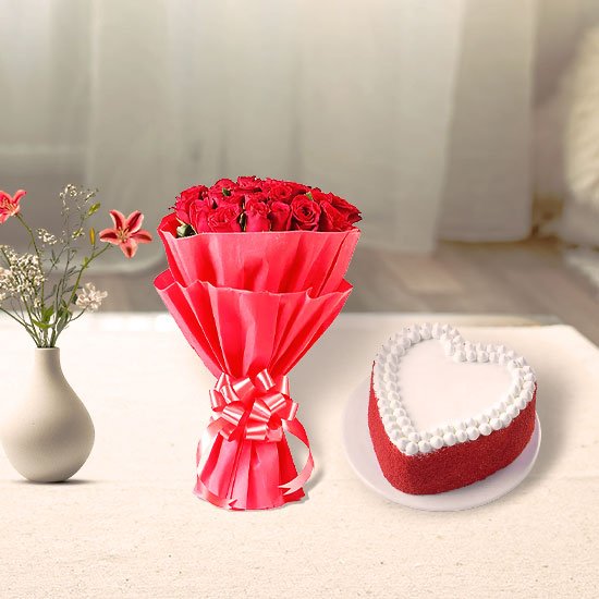 Rose & Redvelvet Cake Delight Hamper