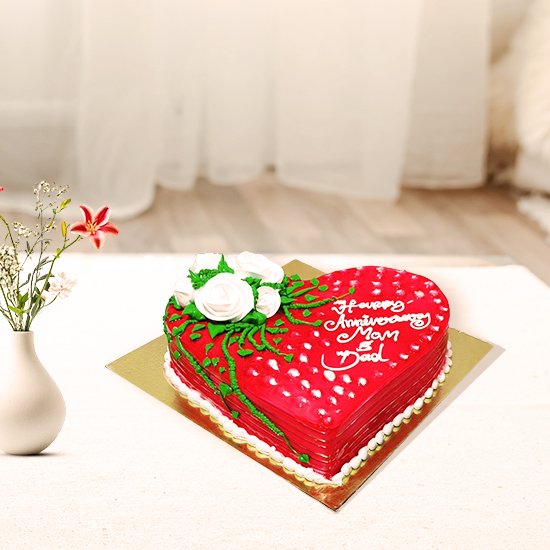 Heartshape Anniversary Cake