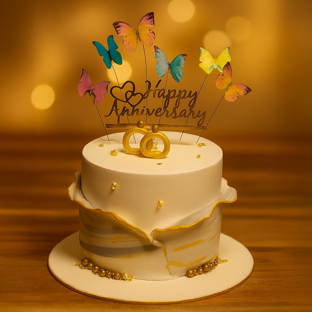 Butterfly Bliss Anniversary Cake