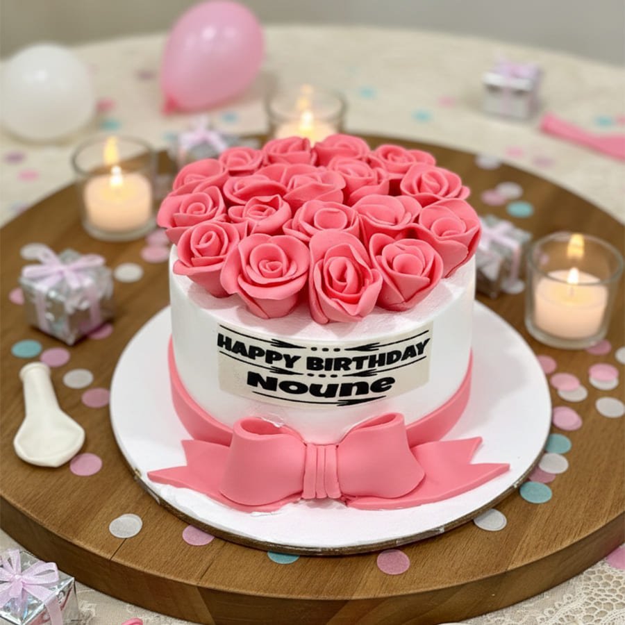 Rosy Elegance Cake