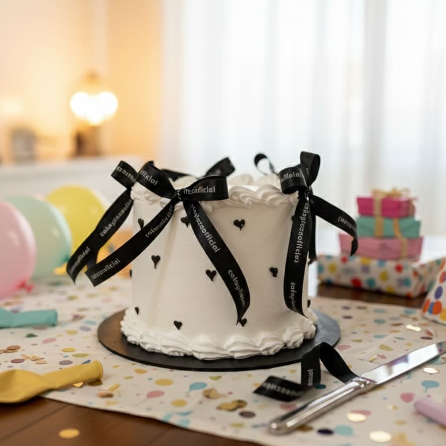 Black Ribbon Cake