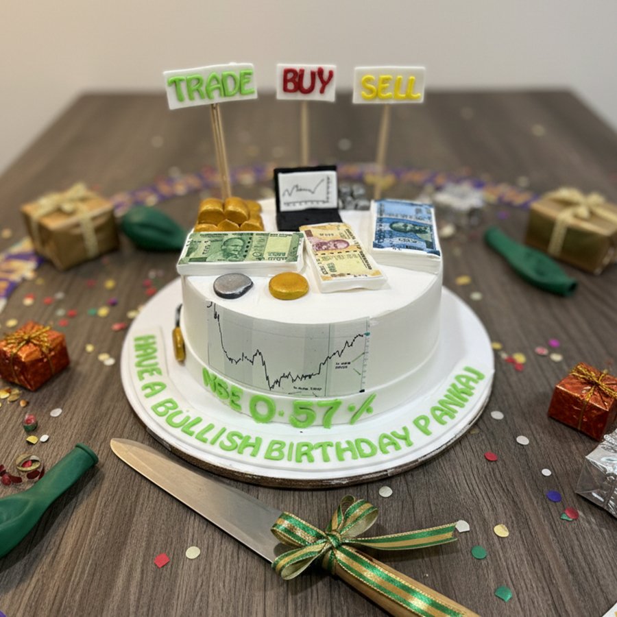 Bullish Stock Market Trader Theme Cake