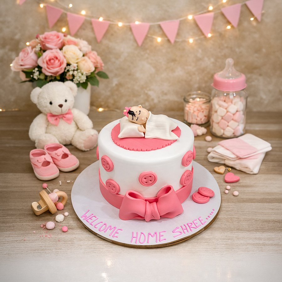 3D Sleeping Baby Welcome Home Cake