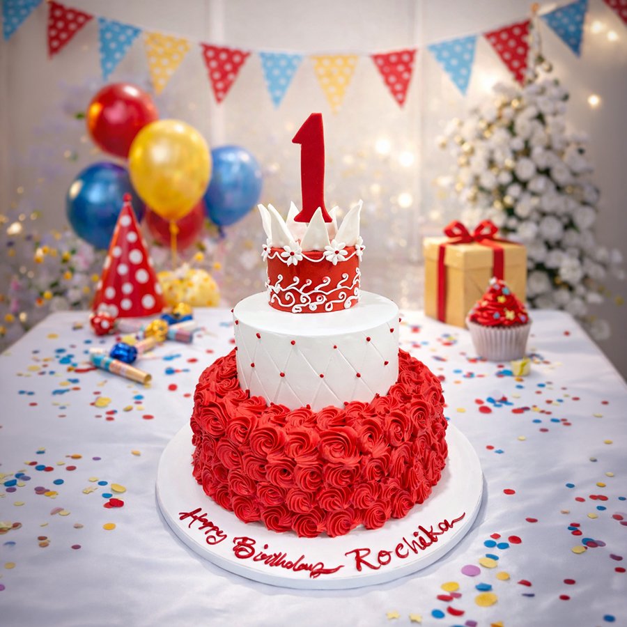 Scarlet Royalty 1st Birthday Cake
