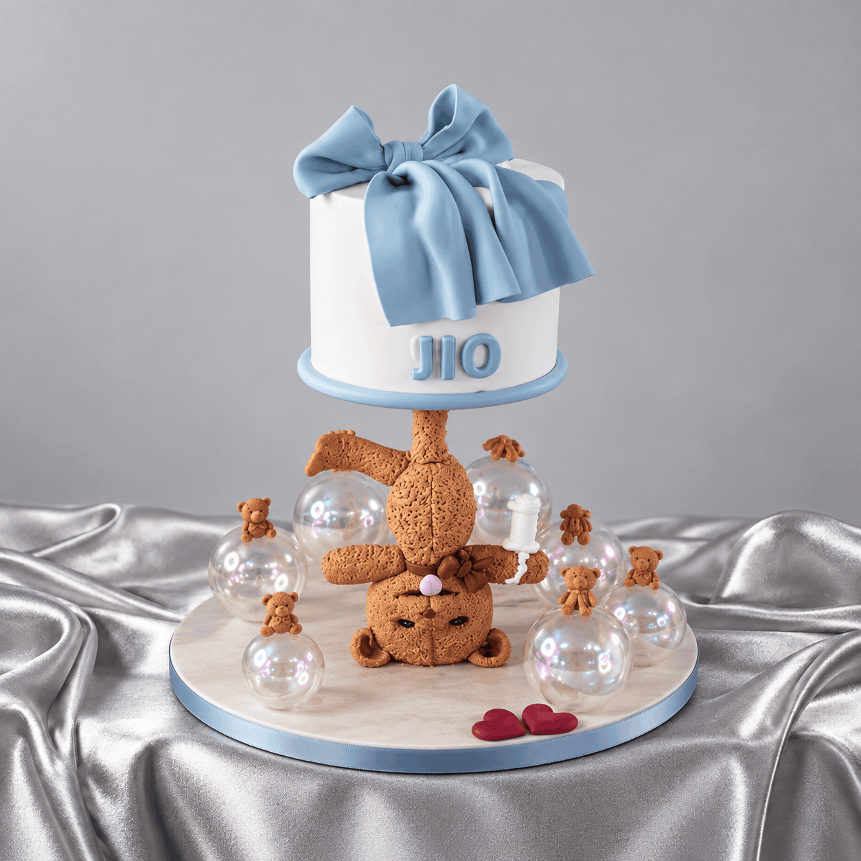 Gravity-Defying Upside-Down Teddy Bear Floating Cake