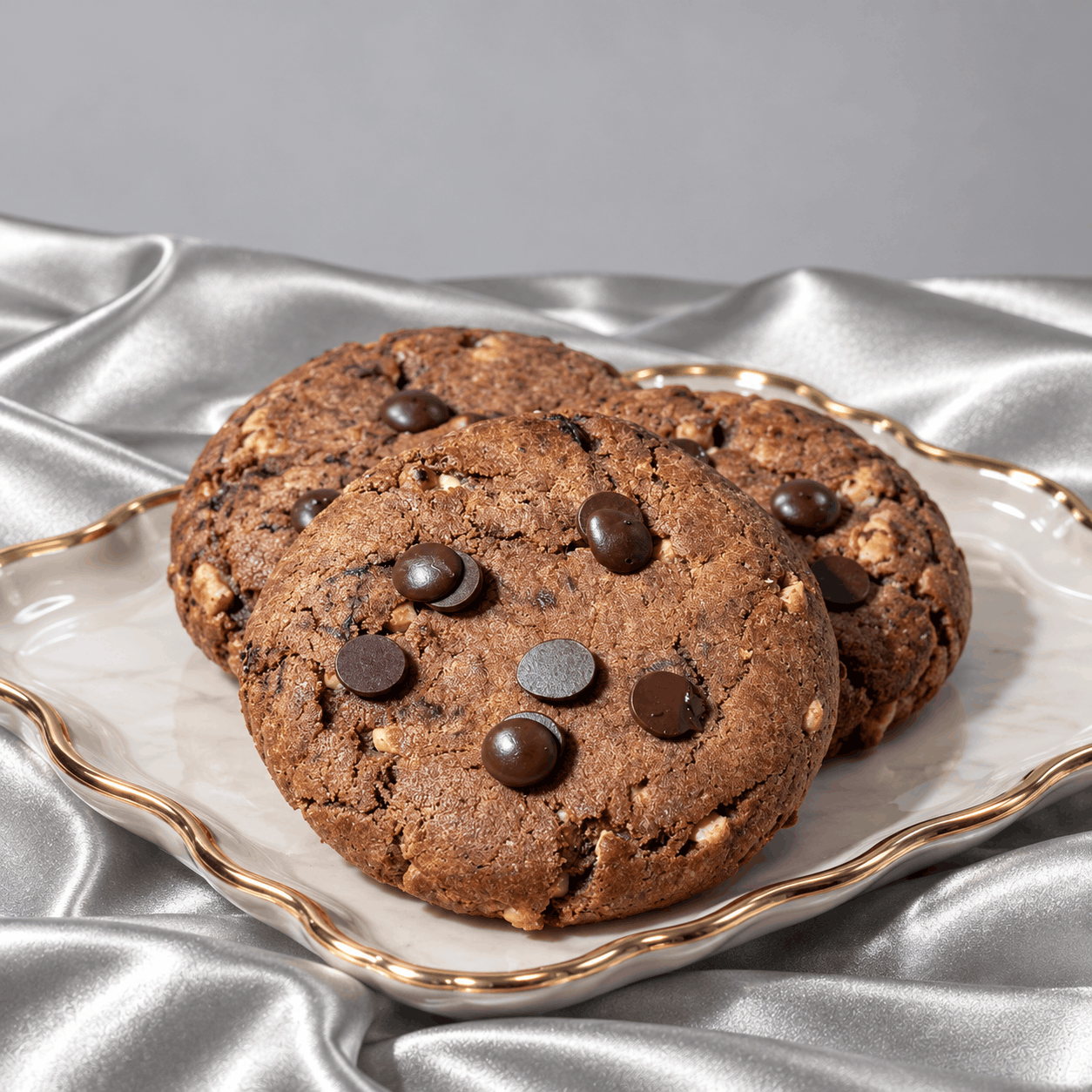 Deluxe Double Dark Chocolate Chip Gourmet Cookies