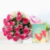 30 Pink Roses N Card