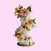 Asymmetrical-Floral Wedding-Cake