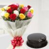 Colorful-Roses-N-Cake-Combo