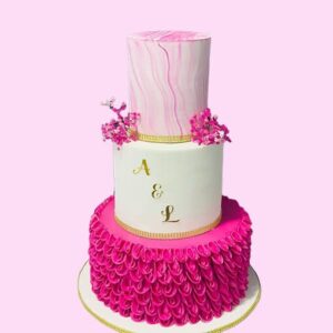 Fuchsia Blast Wedding Cake