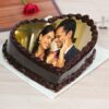 Heart Shaped Chocolate Photo Cake