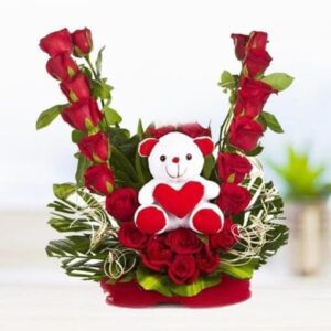 Love Basket With Teddy