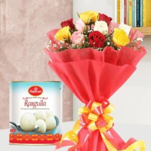 Mix Roses with Rasgulla Combo