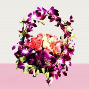Orchids and Mix Roses Arrangement