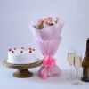 Pink Roses with Pineapple Cake
